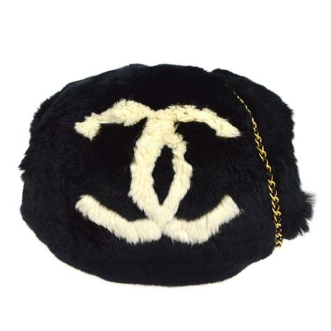 chanel hand warmer|Chanel Hand Warmer Chain Shoulder Bag Ivory Fur.